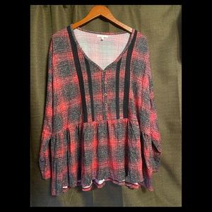 Buffalo Plaid Babydoll Top
